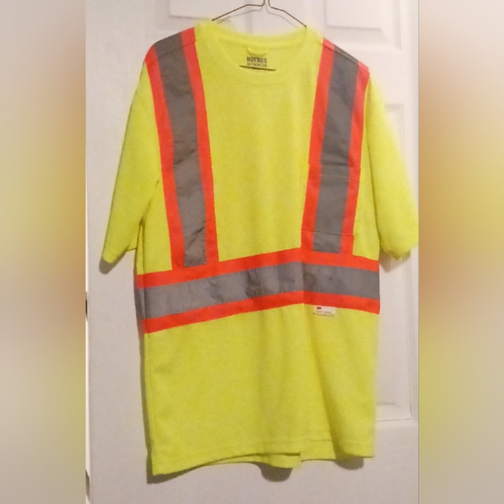Men's High-Visibility Safety Tee - Yellow and Gray